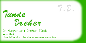tunde dreher business card